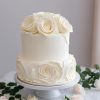 Elegant White Rose Cake